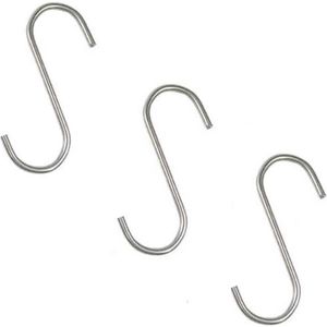 15x S-haken / ophanghaken - metaal - ophanghaakjes