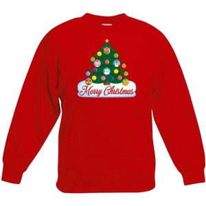 Rood - Kersttrui - Dierenvriendjes - Kerstboom - Kinderen