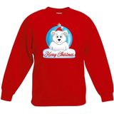 Bellatio Decorations - Kersttrui - Rood - Katoen - Merry Christmas IJsbeer