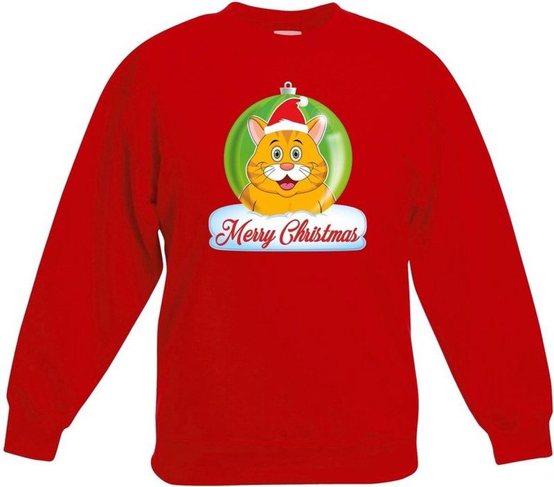 Bellatio Decorations - Merry Christmas - Sweater - Rood - Katoen