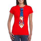 Bellatio Decorations - Foute Kerst T-shirt - Rood - Met Kerstman Print