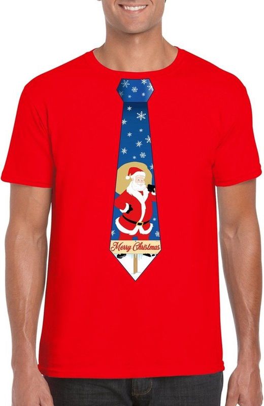 Bellatio Decorations - Foute Kerst T-shirt - Rood - 100% Katoen
