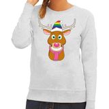 Bellatio Decorations - Gay Rudolf - Sweater - Grijs - Katoen