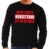 Bellatio Decorations - Mijn Foute Kersttrui Zit In De Was - Sweater - Zwart