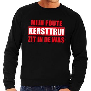 Bellatio Decorations - Mijn Foute Kersttrui Zit In De Was - Sweater - Zwart