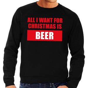 Foute Kersttrui - All I Want For Christmas Is Beer - Zwart - Heren