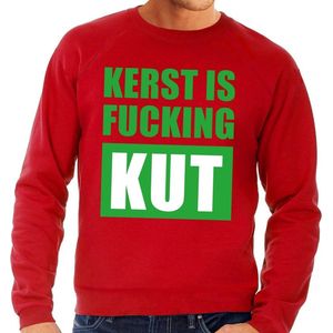 Bellatio Decorations - Foute Kersttrui - Rood - Kerst Is Fucking Kut