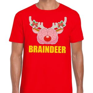 Foute Kerst t-shirt braindeer rood voor heren