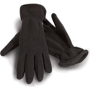 Zwarte warme fleece handschoenen voor volwassenen S