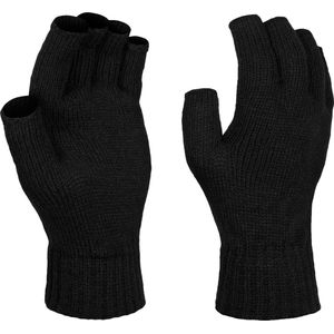 Zwarte gebreide handschoenen vingerloos