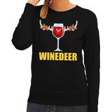 Bellatio Decorations - Winedeer - Foute Kersttrui - Zwart - Voor Dames