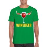 Foute kerstborrel t-shirt groen Winedeer heren