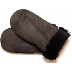 Mokka Lammy wanten suede voor volwassenen - Handschoenen schapenwol 7 (M - 18 cm)