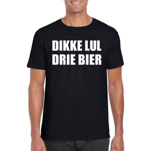 Dikke lul drie bier heren shirt zwart - Heren feest t-shirts