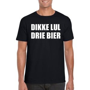 Dikke lul drie bier heren shirt zwart - Heren feest t-shirts L