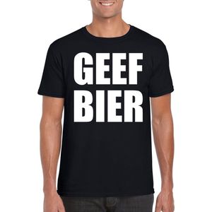 Geef Bier heren shirt zwart - Heren feest t-shirts