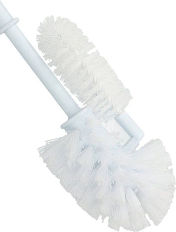 Toiletborstel - WC-borstel met randreiniger - wit - 37 cm - kunststof