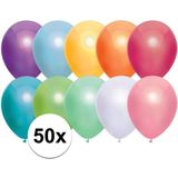 Feest ballonnen - metallic multi - 10x stuks - 30 cm - verjaardag versiering