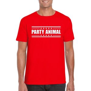 Party animal t-shirt rood heren