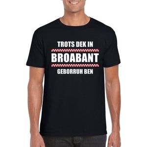 Trots Dek In Broabant Geborruh Ben heren shirt zwart - Heren feest t-shirts XL