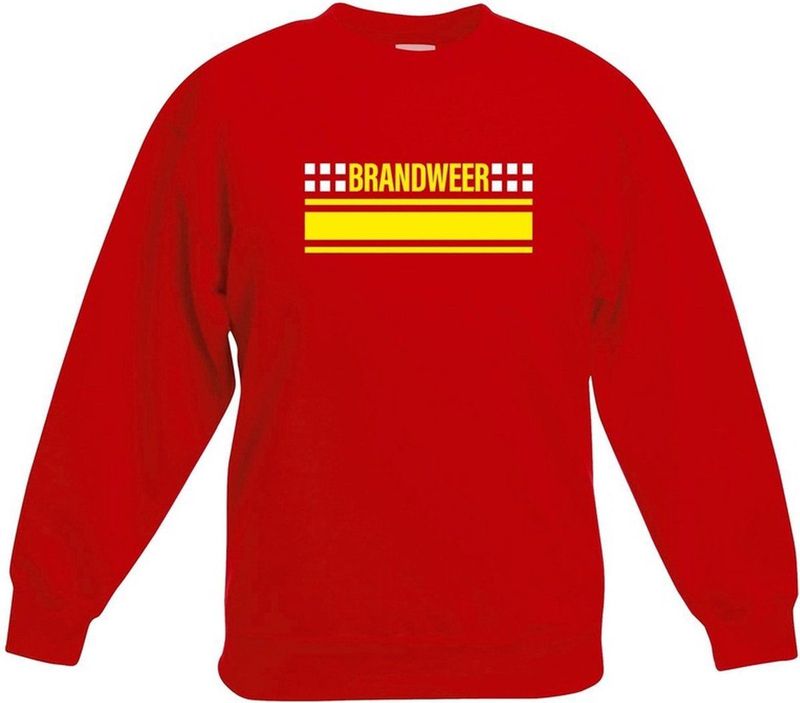 Brandweer logo rode sweater voor jongens en meisjes - Hulpdiensten verkleedkleding