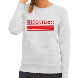 Dokter logo grijze sweater voor dames - Hulpdiensten verkleedkleding S