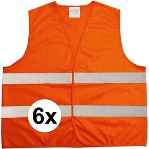 6 stuks Oranje Veiligheidsvest voor Volwassenen - Reflecterend Vest