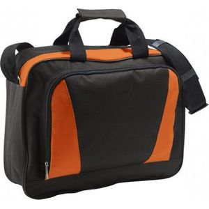 Laptop tas oranje/zwart 40 cm - Documententas oranje/zwart