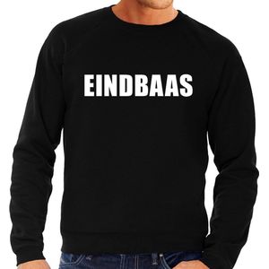 Eindbaas tekst sweater / trui zwart voor heren