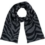 Wintersetje sjaal en muts antraciet zebra print voor meisjes - winter accessoires setje voor meisjes
