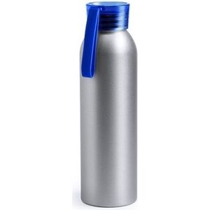 Aluminium drinkfles/waterfles met blauwe dop 650 ml