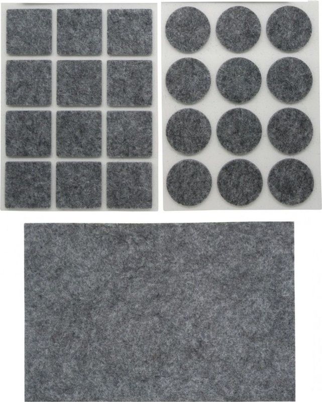 Benson Meubelvilt - 25 stuks - grijs - vilt - 3 formaten - anti kras vilt