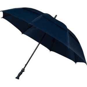 Extra sterke storm paraplu donkerblauw 130 cm