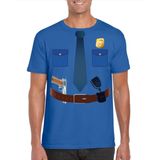 Bellatio Decorations - Politie Uniform T-shirt - Blauw - Heren