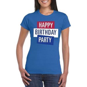 Blauw Toppers in concert t-shirt Happy Birthday party dames - Officiele Toppers in concert merchandise M