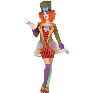 Clown met hoge hoed verkleed set voor dames  - Carnavalsjurken