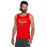 Bellatio Decorations - Helemaal Toppie - Mouwloos Shirt - Rood - 100% Katoen