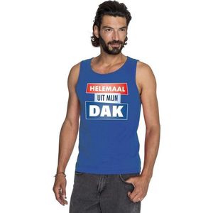 Blauw Helemaal uit mijn dak singlet/ mouwloos shirt heren