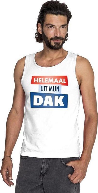 Wit Helemaal uit mijn dak mouwloos shirt heren