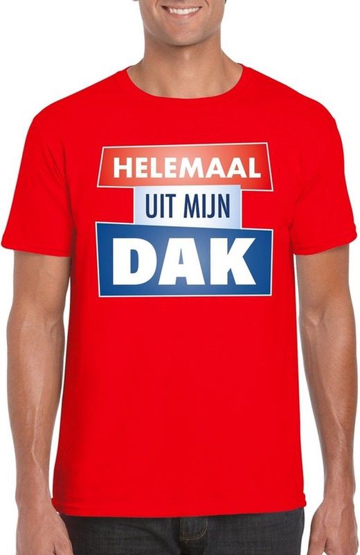 Rood Helemaal uit mijn dak t-shirt voor heren - Party t-shirts