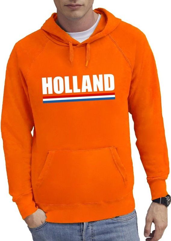 Oranje Holland supporter hoodie / hooded sweater heren - Oranje fan/ supporter kleding