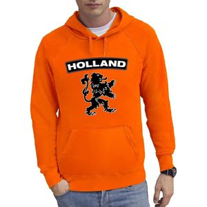 Oranje hoodie / hooded sweater Holland leeuw voor heren - Oranje fan/ supporter kleding