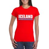 Rood IJsland supporter t-shirt voor dames - IJslandse vlag shirts