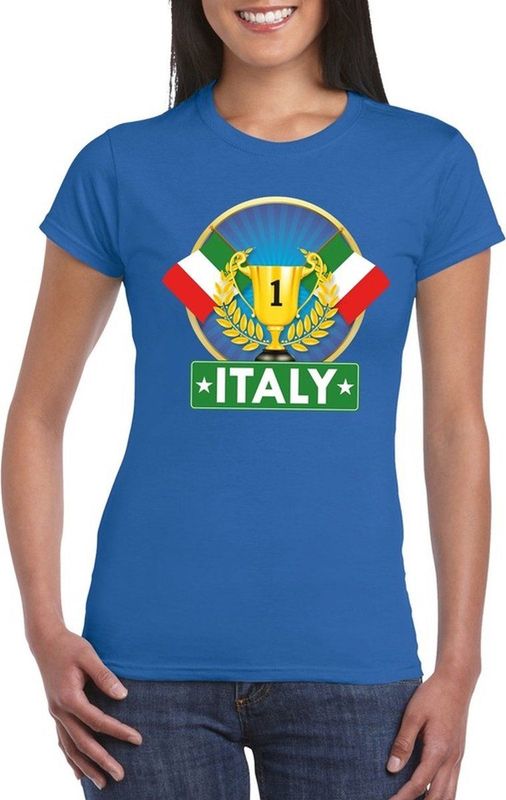 Blauw Italiaans kampioen t-shirt dames - Italie supporter shirt