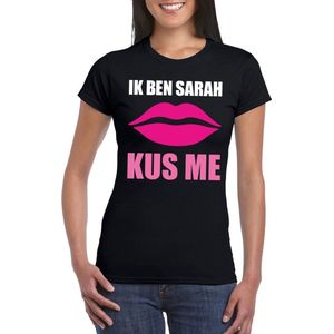 Verjaardag jaar t-shirt zwart dames - Ik ben Sarah kus me