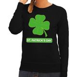 St. Patricksday klavertje sweater zwart dames - Feesttruien