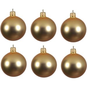 Decoris - Christmas Light Gold Glass - Kerstballen - Goud - Glas - Set van 6