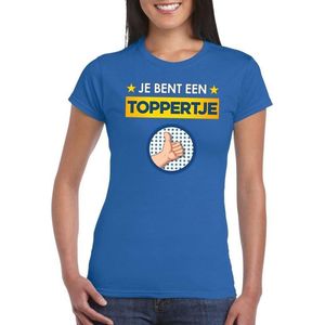 Blauw feest shirt - Je bent een toppertje met duim omhoog voor dames
