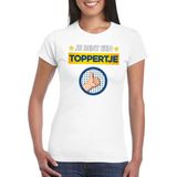 Wit feest shirt - Je bent een toppertje met duim omhoog voor dames L