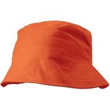 Oranje vissershoedje/zonnehoedje 57-58 cm - Oranje zomerhoeden voor volwassenen